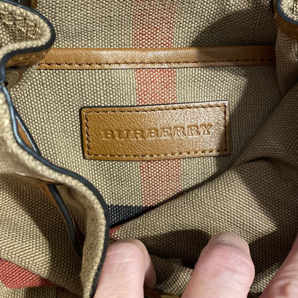 Burberry backpack with brown leather trim - Picture 5 of 5